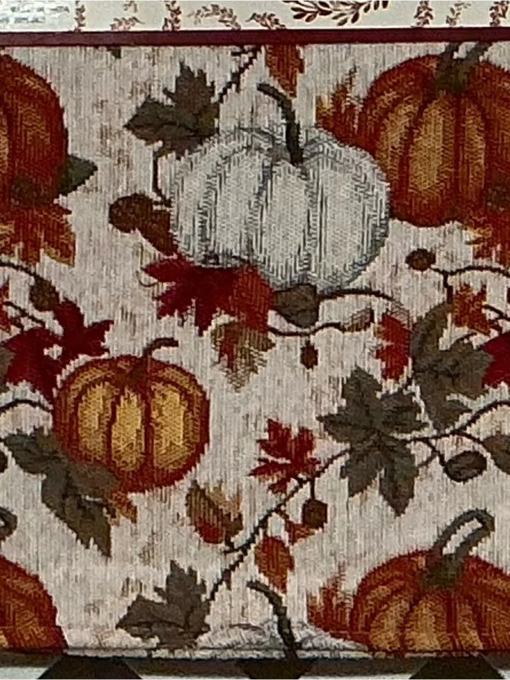Autumn Orange & White Pumpkin Print Placemats.  Set of 4